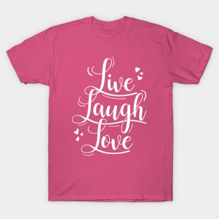 Live Laugh Love Typography T-Shirt